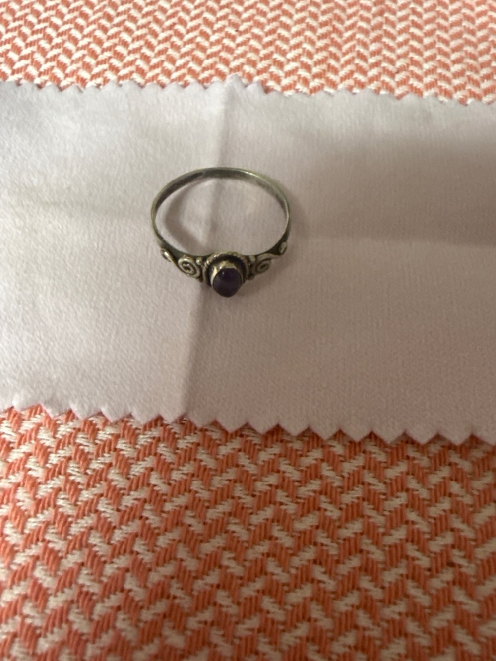 925 Sterling Silver Dark Purple Amethyst Rings Size 9